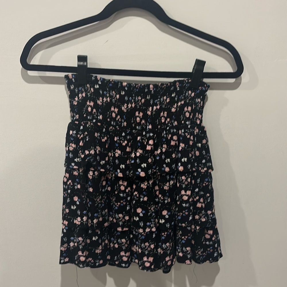 Three-tiered floral Aqua skirt for girls